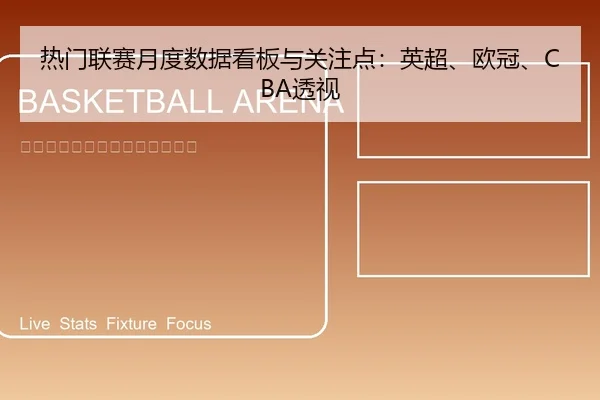 热门联赛月度数据看板与关注点：英超、欧冠、CBA透视